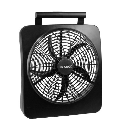 10" BATTERY OPERATED INDOOR/OUTDOOR FAN with ADAPTER - B07D6WTSSB